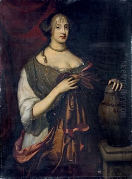 Portrait De Femme La Main Sur Une Urne - view 1