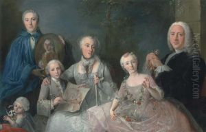 A Family Portrait Of A Gentleman by Jean Claude Lemaire