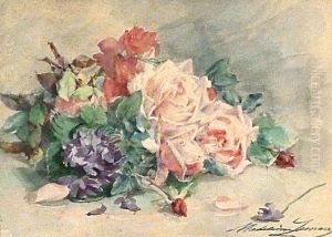 Nature Morte Au Bouquet De Roses by Madeleine Jeanne Lemaire