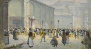Les Halles, Paris by Lemaitre Leon Jules