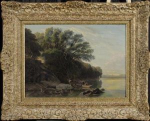 Landscape With Fishermen On The Lake by Lemaitre Nathanael