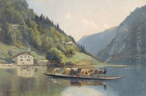 Die Viehfahre In Den Alpen. by Lemaitre Nathanael