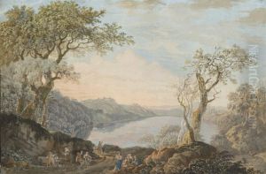 Joueurs De Musique Sur Un Chemin Pres D'un Lac by Olivier Lemay