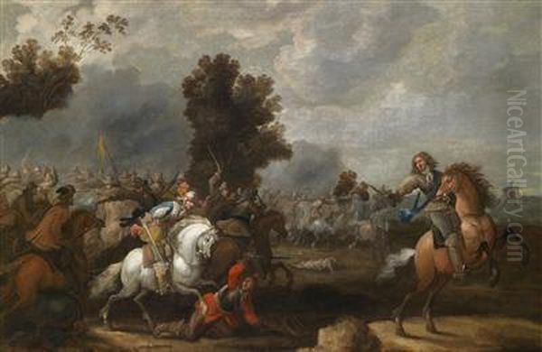 Two Scenes Depicting Battles Between Imperial And Swedish Troops - view 1