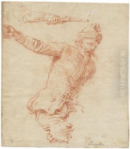 Studienblatt Mit Einem Berittenen by Johann Philipp Lembke