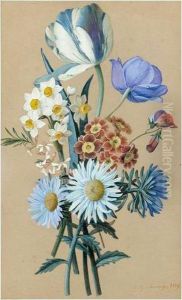 Etude De Fleurs by Charles Gab. Sauvage Lemire