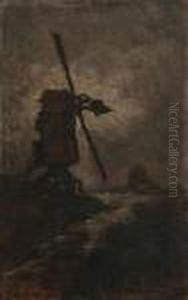 Windmolen Bij Het Water Bij Nacht by Georges Lemmen