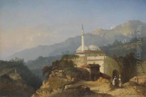 Une Mosquee Dans Les Montagnes by Theophile Victor Emile Lemmens