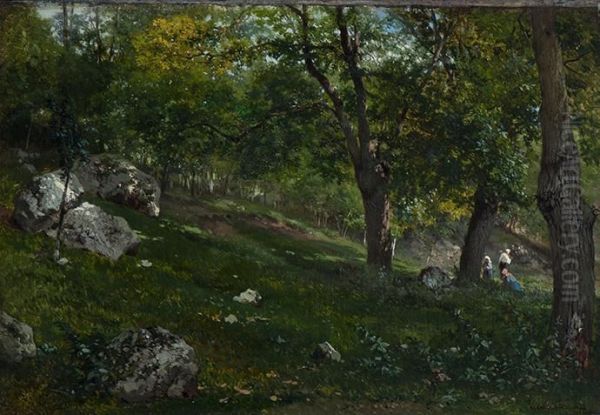 View Of A Forest In Barbizon - view 1