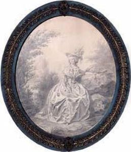 Jeune Femme Assise Dans Un Parc (mme Vigee-lebrun?) by Jacques-Antoine-Marie Lemoine