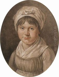 Portrait Of A Young Girl by Jacques-Antoine-Marie Lemoine