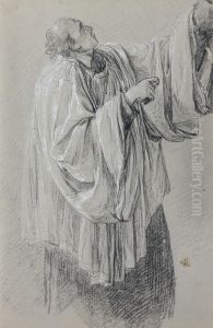 Etude D'homme En Robe D'eglise by Anicet-Charles-Gabriel Lemonnier