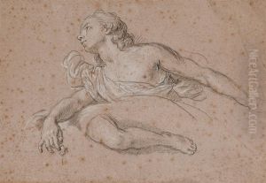 Jeune Homme Drape En Buste, Etude Subsidiaire D'une Jambe