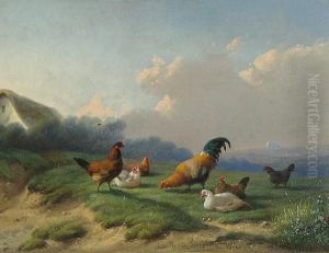 Farmyard Scenes by Cornelius Lemputten Van