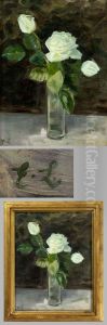 "gefullte Weise Rosen" In Zylindrischer Glasvase by Emily Lengnick