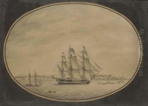 H.m.s. Assistance In Halifax Harbour, Nova Scotia by George Gustavus Lennock
