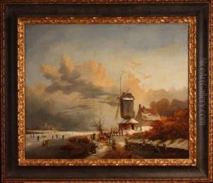 Paysage D'hiveren Hollande by Albert Alexandre Lenoir