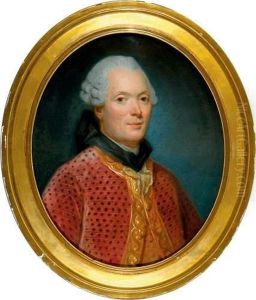 Portrait D'homme Au Gilet Rouge A Garniture De Passementerie