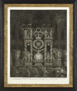 A Representation Of The Royal Fire-work Perform'd By The Directions Of Coll.hopkey And Coll.borgard On The River Of Thames Before Whitehall, Ye 7th Of July 1713. Being Appointed For A Publick Thanksgiving For The General Peace