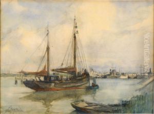Le Port D'ostende by Jules Lentrein