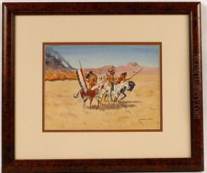 Cheyenne And Burning Brush by H. Reedy Leonard