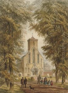 Nun Monkton Church, Yorkshire by John Henry Leonard