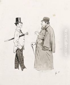 Freudige Begegnung Zweier Vornehmer Dandys by Johannes Leonhard