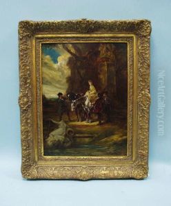 Forest Scene Withfigures by Johannes Leonhard