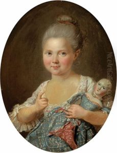 Portrait De Jeune Fille Tenant Sa Poupee by Charles Lepeintre