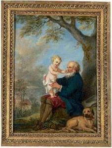 Vieillard A L'enfant Et Au Chien by Charles Lepeintre