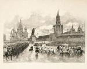 [moscou, La Place Rouge]. Entree Solennelle De L'imperatrice A Moscou. 9 Juin 1883. by Auguste Lepere