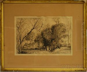 Procession Down A Country Lane by Auguste Lepere