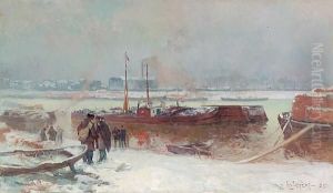 Le Quai De Bercy Pendant La Neige by Auguste Lepere