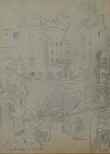 Village En Auvergne by Auguste Lepere