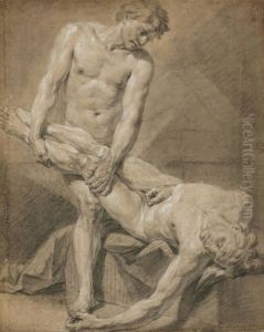 Academie De Deux Hommes Nus by Francois-Bernard Lepicie