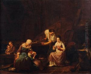 L'atelier Du Menuisier Huile Sur Panneau by Francois-Bernard Lepicie