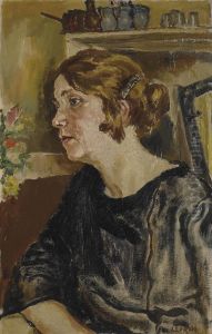 Portrait De Femme by Marcel Leprin