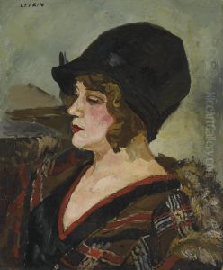 Portrait De Femme Au Chapeau Cloche by Marcel Leprin