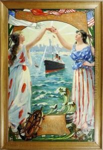 Ship Entering New York Harbor: An Allegory Of France And America Ship Entering New York Harbor: An Allegory Of France And America