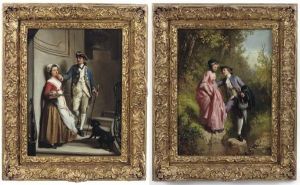 Stepping Stones
And
A Chance Encounter On The Stairs by Prudent Louis Leray