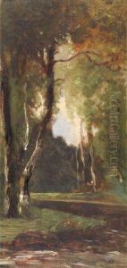 Ruisseau Dans Le Parc by Charles Leroux
