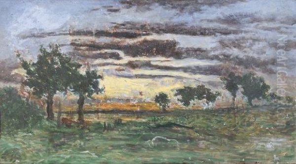 Coucher De Soleil Sur L'etang - view 1