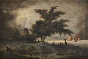 Vue De Hollande by Louis Hector Leroux