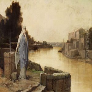 A Vestal At The Bank Of The Tiber In Rome by Louis Hector Leroux