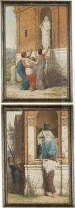 Calling On The Gods; A Pair by Louis Hector Leroux