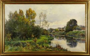 Fransktflodlandskap by Louis Eugene Leroux