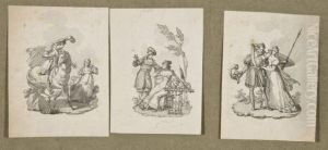 Projets De Vignettes Representant Des Scenes Romantiques
