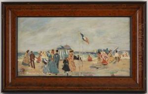 Scene De Plage by Pierre Alexis Lesage