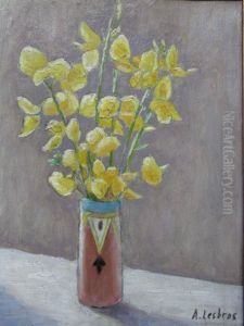 Les Genets Dans Un Vase Tunisien by Alfred Lesbros