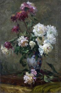 Vase De Dahlias by Edmon Lesellier